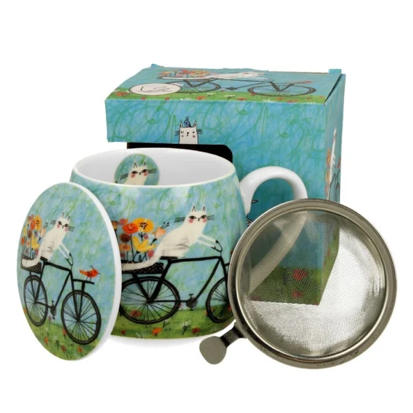 Taza con filtro gato bici
